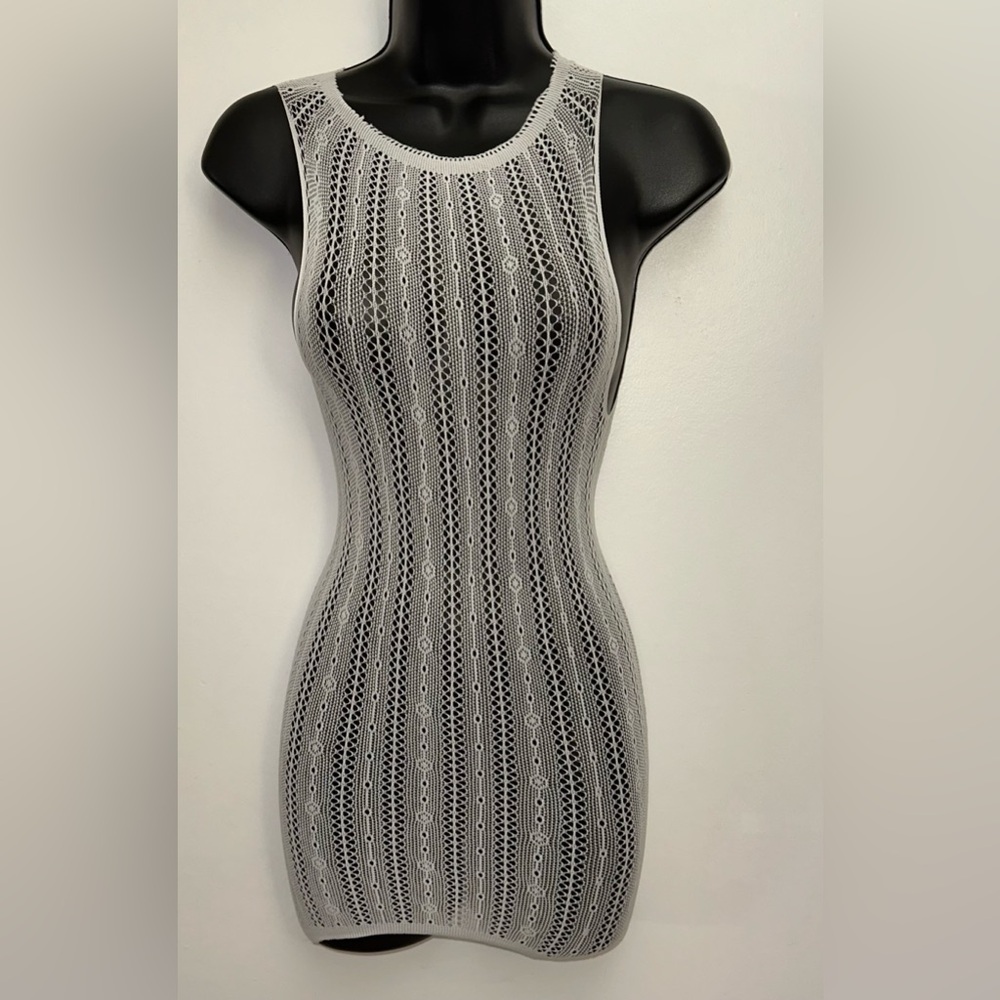 Brand New White Stretchy Sheer Sexy BodyCon Swim Cover Dress - Picture 12 of 12